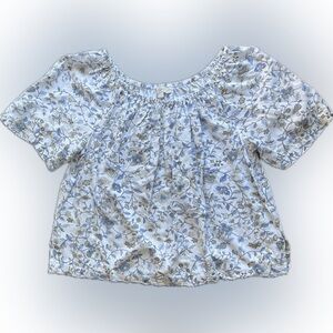 LOFT Blue and White Floral Blouse